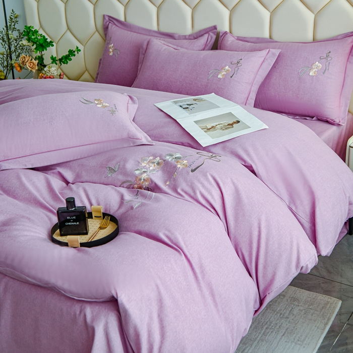 91家纺网 家纺一手货源 找家纺 （总）U品汇 2025新品长绒棉加厚全棉纯棉磨毛刺绣花四件套生态磨毛套件