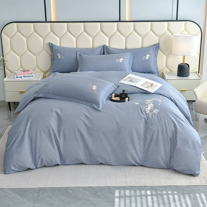 91家纺网 家纺一手货源 找家纺 （总）U品汇 2025新品长绒棉加厚全棉纯棉磨毛刺绣花四件套生态磨毛套件