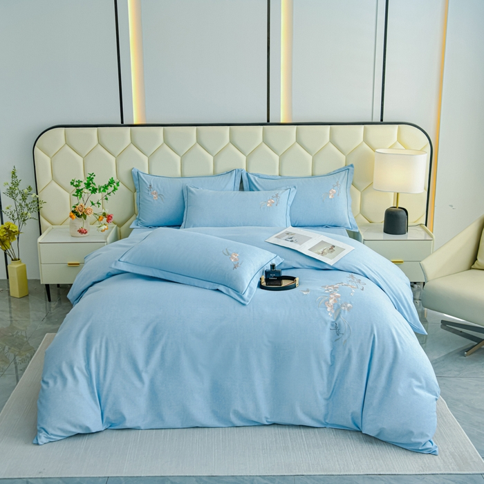 91家纺网 家纺一手货源 找家纺 （总）U品汇 2025新品长绒棉加厚全棉纯棉磨毛刺绣花四件套生态磨毛套件