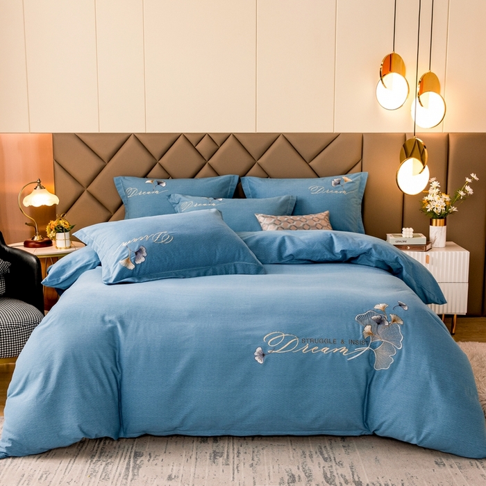 91家纺网 家纺一手货源 找家纺 （总）U品汇 2025新品长绒棉加厚全棉纯棉磨毛刺绣花四件套生态磨毛套件