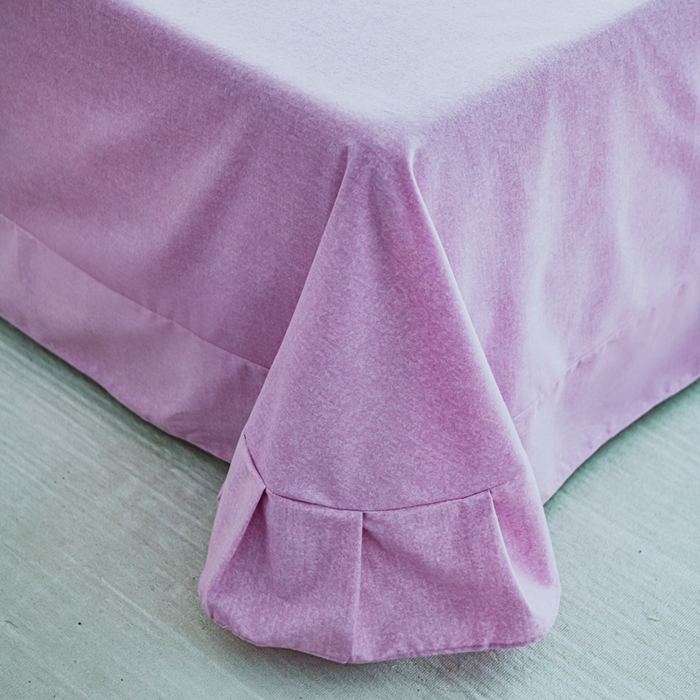 91家纺网 家纺一手货源 找家纺 U品汇 2025新品长绒棉加厚全棉纯棉磨毛刺绣花四件套生态磨毛套件 扶摇-淡雅紫