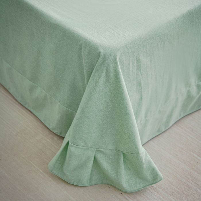 91家纺网 家纺一手货源 找家纺 U品汇 2025新品长绒棉加厚全棉纯棉磨毛刺绣花四件套生态磨毛套件 扶摇-浅灰绿