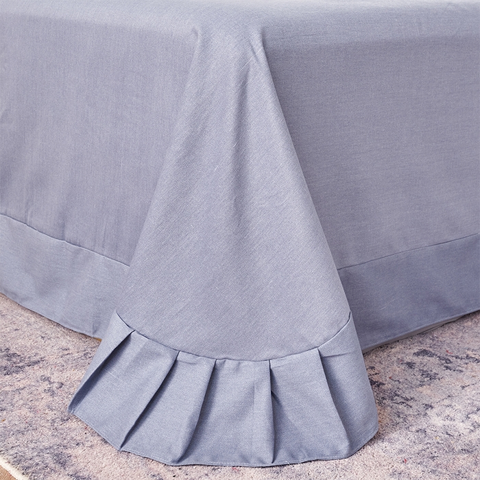 91家纺网 家纺一手货源 找家纺 U品汇 2025新品长绒棉加厚全棉纯棉磨毛刺绣花四件套生态磨毛套件 花季奇缘-宾利灰