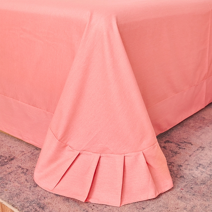 91家纺网 家纺一手货源 找家纺 U品汇 2025新品长绒棉加厚全棉纯棉磨毛刺绣花四件套生态磨毛套件 浪漫花语-砖红