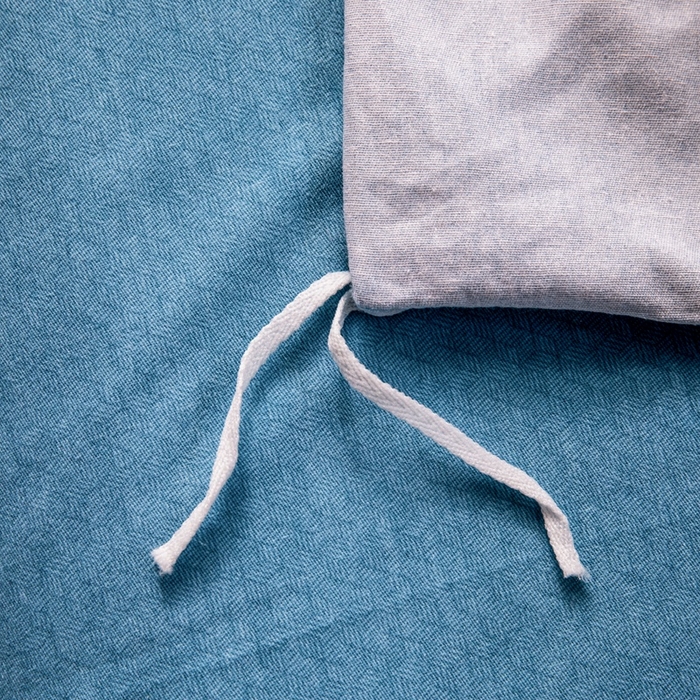 91家纺网 家纺一手货源 找家纺 U品汇 2025新品长绒棉加厚全棉纯棉磨毛刺绣花四件套生态磨毛套件 私情叶语-月光蓝