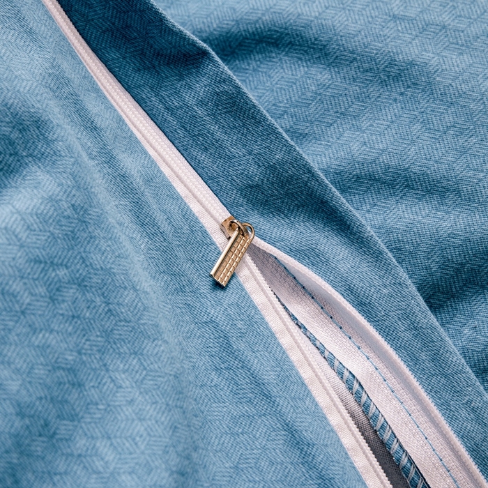 91家纺网 家纺一手货源 找家纺 U品汇 2025新品长绒棉加厚全棉纯棉磨毛刺绣花四件套生态磨毛套件 私情叶语-月光蓝