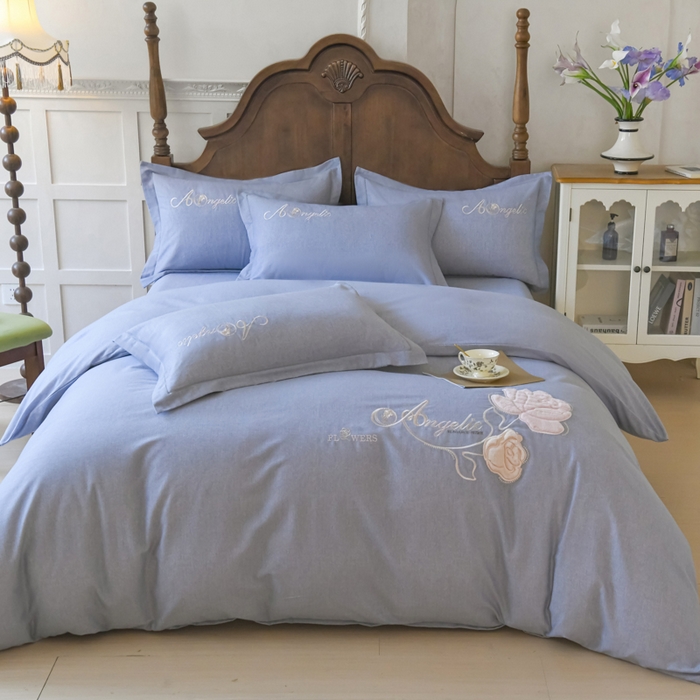 91家纺网 家纺一手货源 找家纺 U品汇 2025新品长绒棉加厚全棉纯棉磨毛立体刺绣花四件套生态磨毛加绒（玫瑰物语） 玫瑰物语-罗马灰