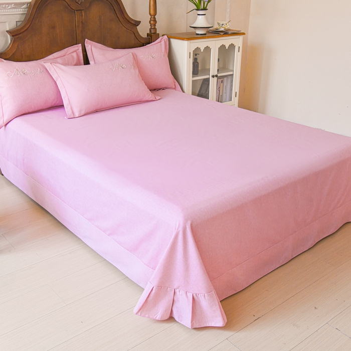 91家纺网 家纺一手货源 找家纺 U品汇 2025新品长绒棉加厚全棉纯棉磨毛立体刺绣花四件套生态磨毛加绒（玫瑰物语） 玫瑰物语-红豆沙