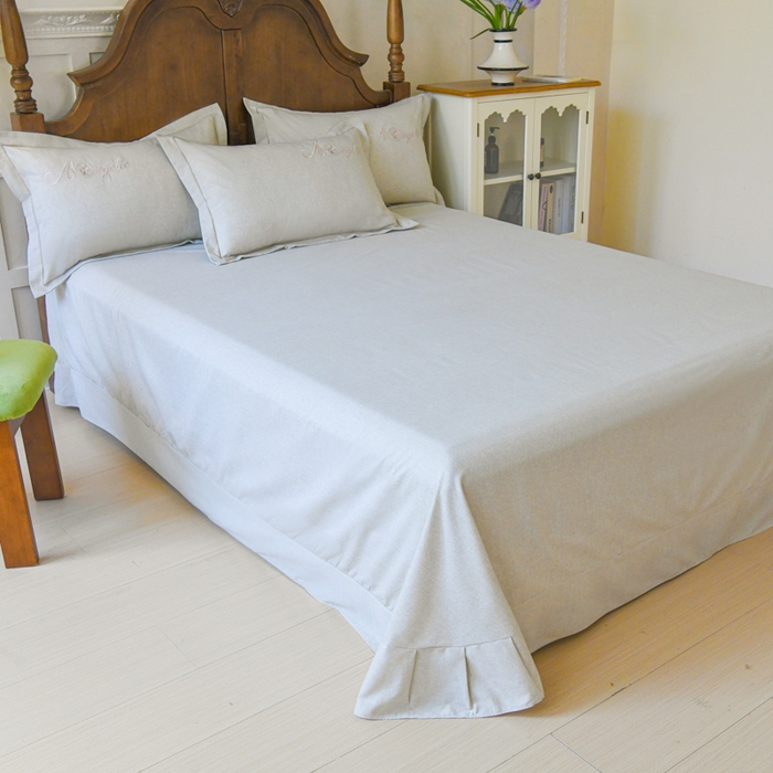 91家纺网 家纺一手货源 找家纺 U品汇 2025新品长绒棉加厚全棉纯棉磨毛立体刺绣花四件套生态磨毛加绒（玫瑰物语） 玫瑰物语-灰咖