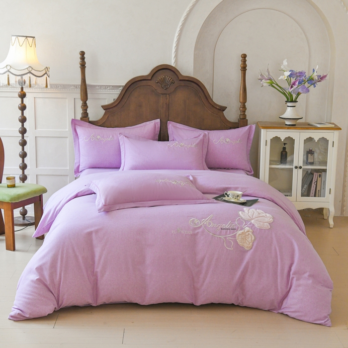 （总）U品汇 2025新品长绒棉加厚全棉纯棉磨毛立体刺绣花四件套生态磨毛加绒（玫瑰物语）