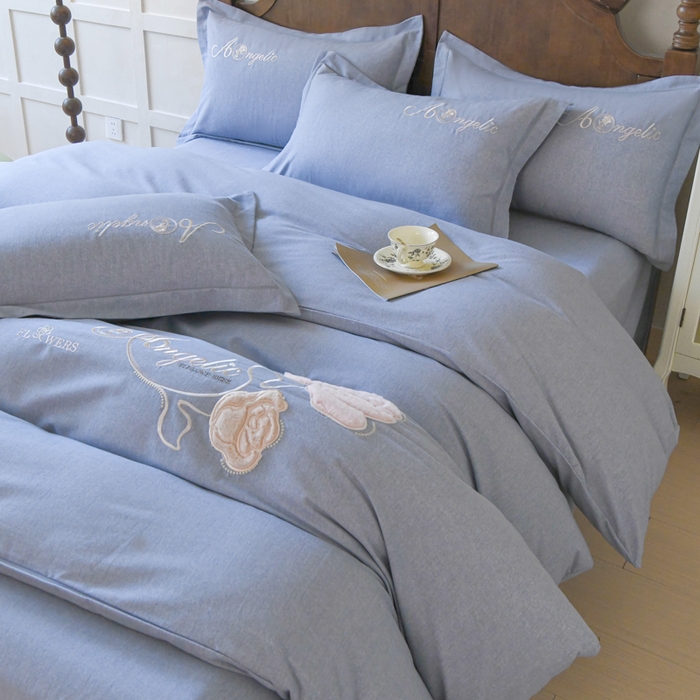 91家纺网 家纺一手货源 找家纺 U品汇 2025新品长绒棉加厚全棉纯棉磨毛立体刺绣花四件套生态磨毛加绒（玫瑰物语） 玫瑰物语-罗马灰