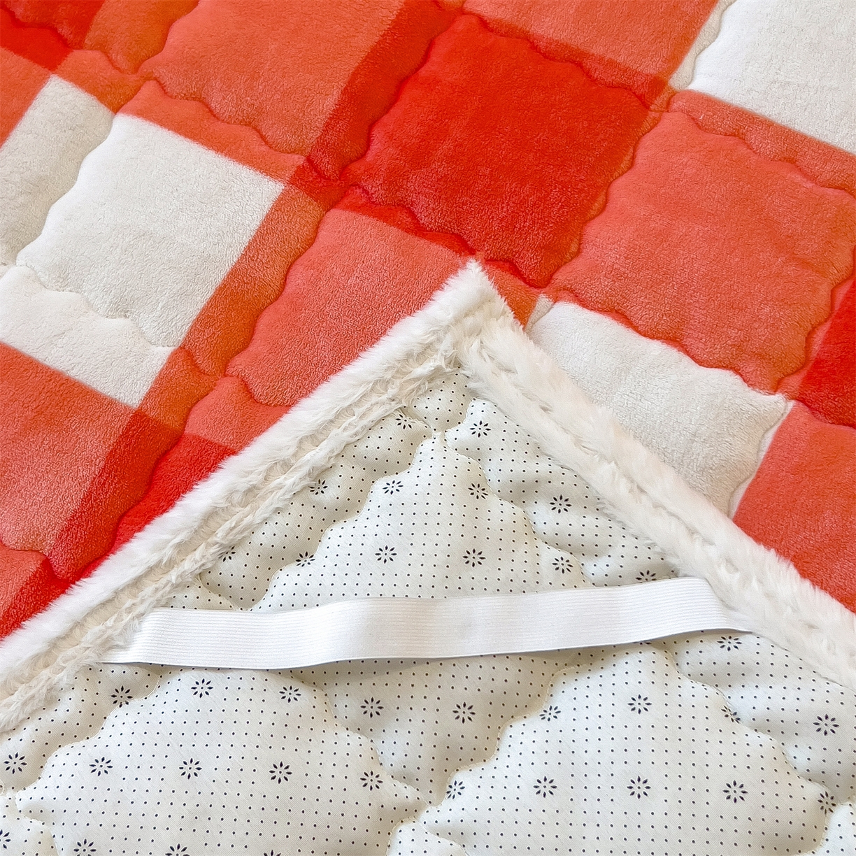 91家纺网 家纺一手货源 找家纺 迪梦思家纺 2025新款A类牛奶绒无印风格子床褥床护垫学生床垫--大床图 平铺款-粉大格