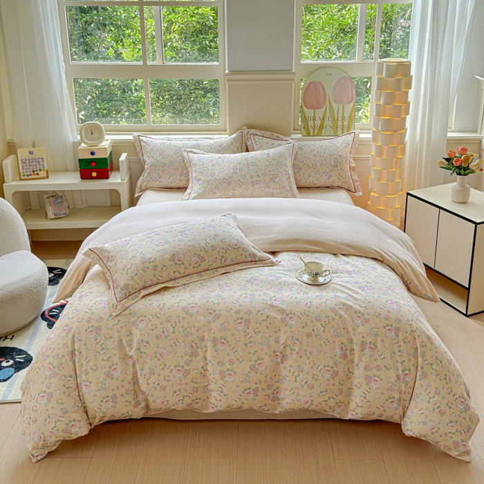 91家纺网 家纺一手货源 找家纺 U品汇 【A类母婴级】加厚全棉纯棉磨毛数码印花四件套生态磨毛100%棉（不是全棉不要钱） 初暖