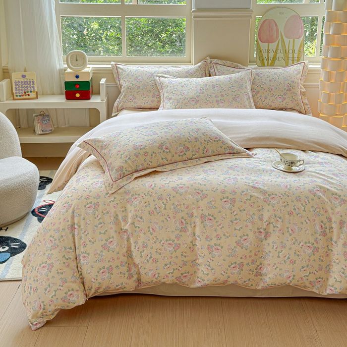 91家纺网 家纺一手货源 找家纺 U品汇 【A类母婴级】加厚全棉纯棉磨毛数码印花四件套生态磨毛100%棉（不是全棉不要钱） 初暖