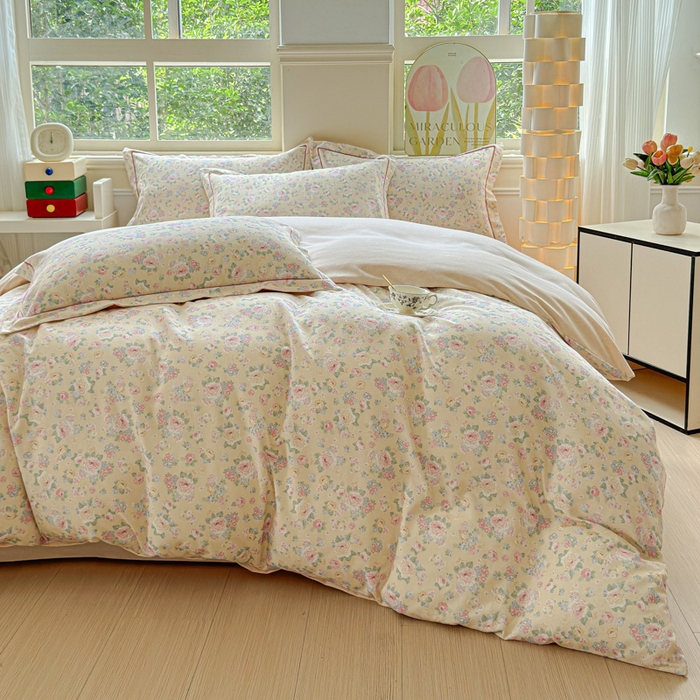 91家纺网 家纺一手货源 找家纺 U品汇 【A类母婴级】加厚全棉纯棉磨毛数码印花四件套生态磨毛100%棉（不是全棉不要钱） 初暖