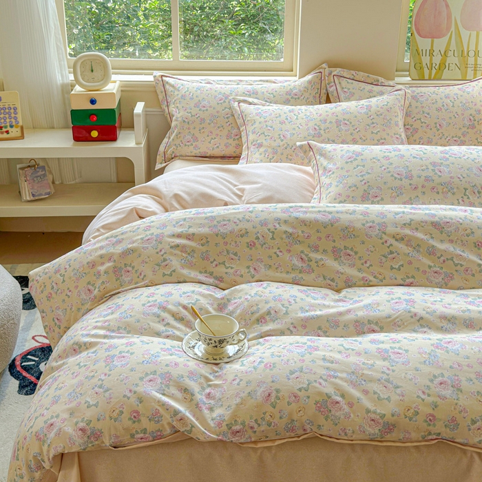 91家纺网 家纺一手货源 找家纺 U品汇 【A类母婴级】加厚全棉纯棉磨毛数码印花四件套生态磨毛100%棉（不是全棉不要钱） 初暖