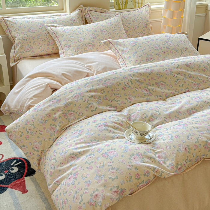 91家纺网 家纺一手货源 找家纺 U品汇 【A类母婴级】加厚全棉纯棉磨毛数码印花四件套生态磨毛100%棉（不是全棉不要钱） 初暖