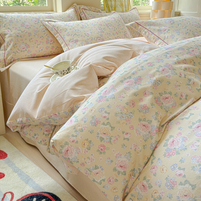 91家纺网 家纺一手货源 找家纺 U品汇 【A类母婴级】加厚全棉纯棉磨毛数码印花四件套生态磨毛100%棉（不是全棉不要钱） 初暖