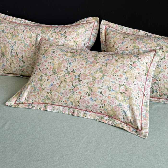 91家纺网 家纺一手货源 找家纺 U品汇 【A类母婴级】加厚全棉纯棉磨毛数码印花四件套生态磨毛100%棉（不是全棉不要钱） 初颜绿