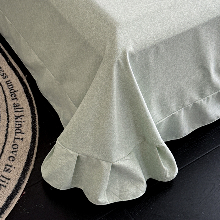 91家纺网 家纺一手货源 找家纺 U品汇 【A类母婴级】加厚全棉纯棉磨毛数码印花四件套生态磨毛100%棉（不是全棉不要钱） 初颜绿