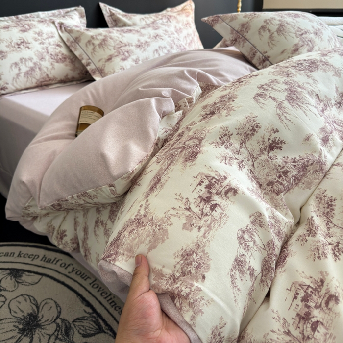 91家纺网 家纺一手货源 找家纺 U品汇 【A类母婴级】加厚全棉纯棉磨毛数码印花四件套生态磨毛100%棉（不是全棉不要钱） 迪卡