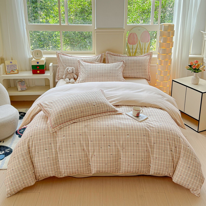 91家纺网 家纺一手货源 找家纺 U品汇 【A类母婴级】加厚全棉纯棉磨毛数码印花四件套生态磨毛100%棉（不是全棉不要钱） 蝴蝶结