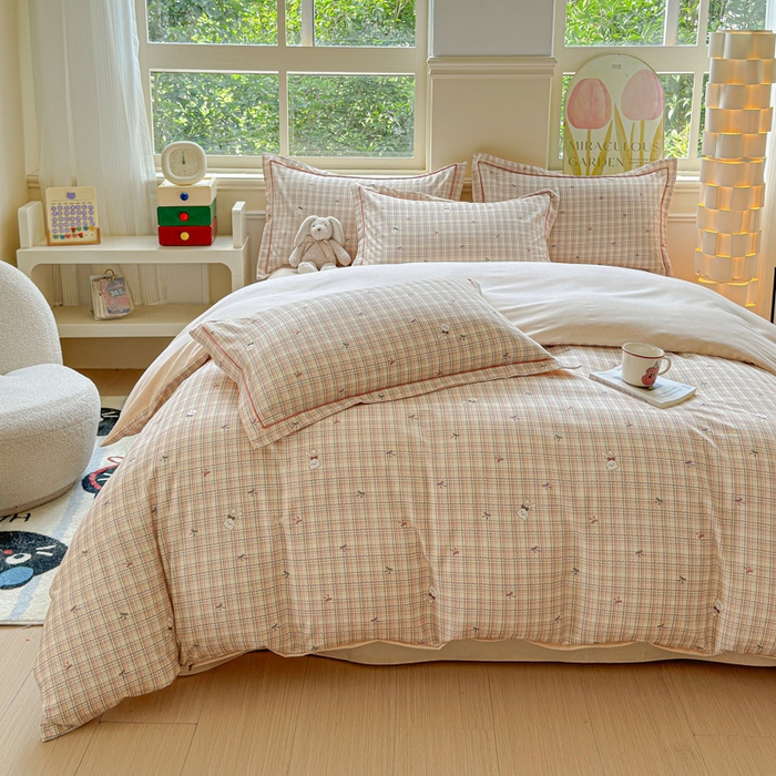 91家纺网 家纺一手货源 找家纺 U品汇 【A类母婴级】加厚全棉纯棉磨毛数码印花四件套生态磨毛100%棉（不是全棉不要钱） 蝴蝶结