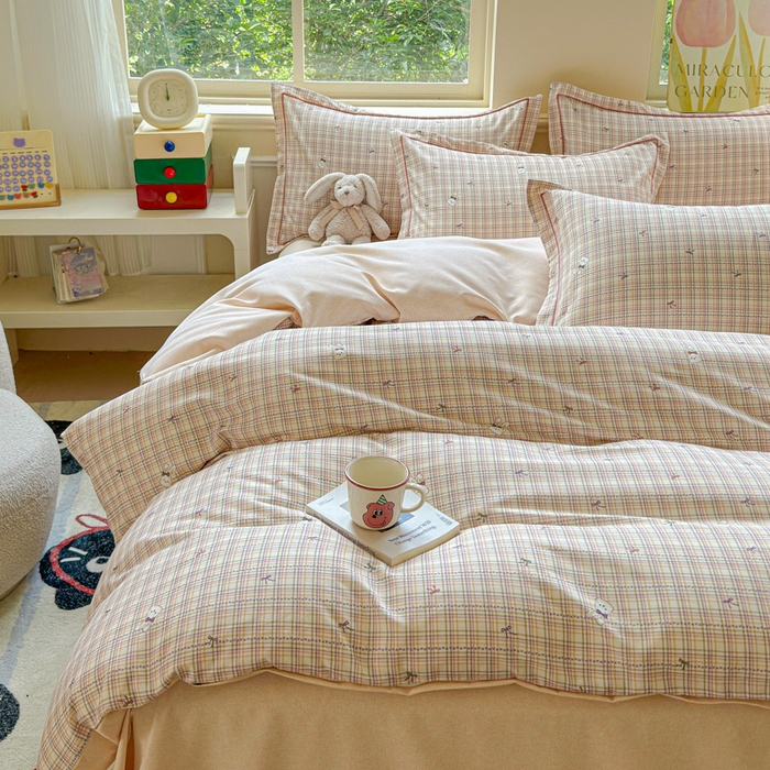 91家纺网 家纺一手货源 找家纺 U品汇 【A类母婴级】加厚全棉纯棉磨毛数码印花四件套生态磨毛100%棉（不是全棉不要钱） 蝴蝶结