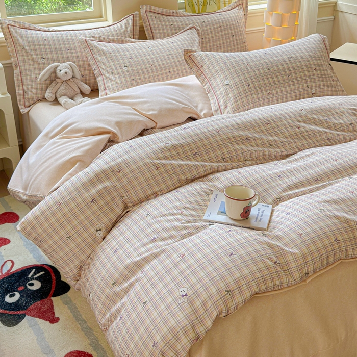 91家纺网 家纺一手货源 找家纺 U品汇 【A类母婴级】加厚全棉纯棉磨毛数码印花四件套生态磨毛100%棉（不是全棉不要钱） 蝴蝶结