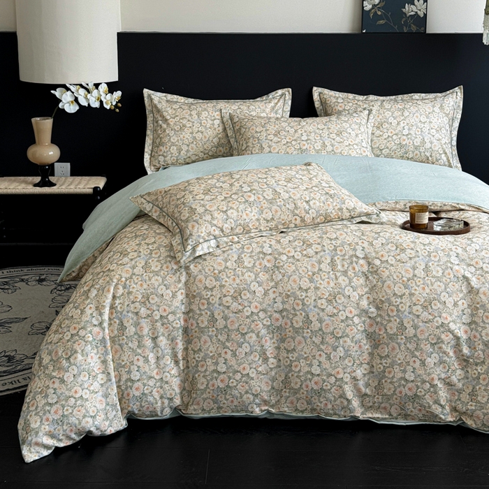 91家纺网 家纺一手货源 找家纺 U品汇 【A类母婴级】加厚全棉纯棉磨毛数码印花四件套生态磨毛100%棉（不是全棉不要钱） 花妍然