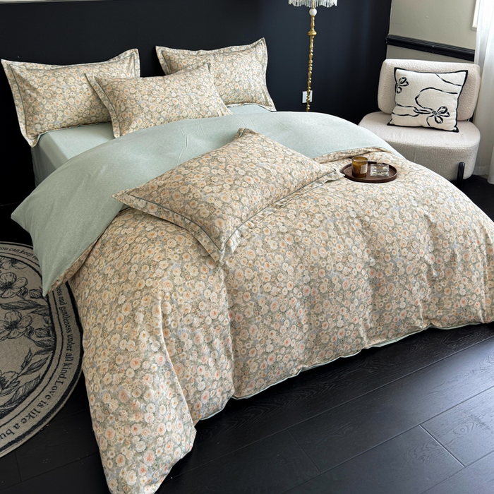 91家纺网 家纺一手货源 找家纺 U品汇 【A类母婴级】加厚全棉纯棉磨毛数码印花四件套生态磨毛100%棉（不是全棉不要钱） 花妍然