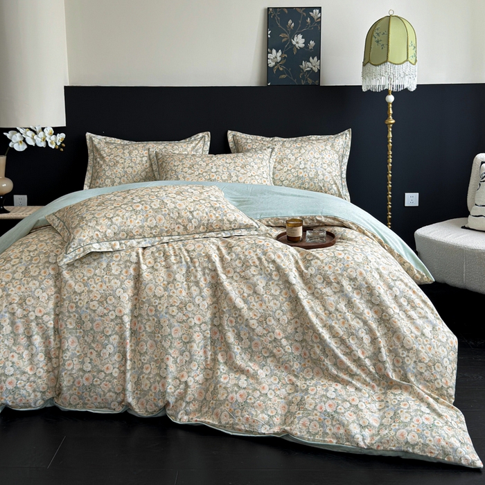 91家纺网 家纺一手货源 找家纺 U品汇 【A类母婴级】加厚全棉纯棉磨毛数码印花四件套生态磨毛100%棉（不是全棉不要钱） 花妍然