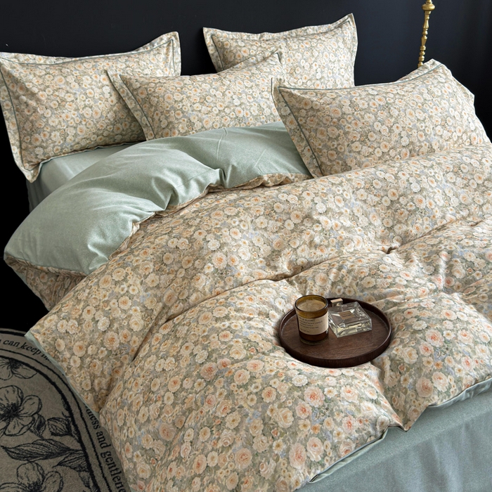 91家纺网 家纺一手货源 找家纺 U品汇 【A类母婴级】加厚全棉纯棉磨毛数码印花四件套生态磨毛100%棉（不是全棉不要钱） 花妍然