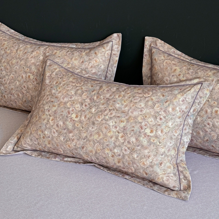 91家纺网 家纺一手货源 找家纺 U品汇 【A类母婴级】加厚全棉纯棉磨毛数码印花四件套生态磨毛100%棉（不是全棉不要钱） 花影豆沙