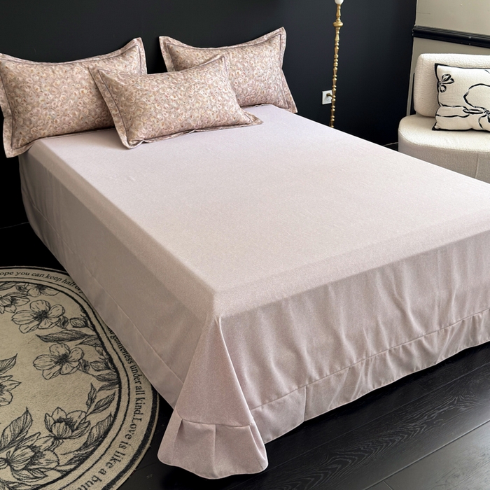 91家纺网 家纺一手货源 找家纺 U品汇 【A类母婴级】加厚全棉纯棉磨毛数码印花四件套生态磨毛100%棉（不是全棉不要钱） 花影豆沙