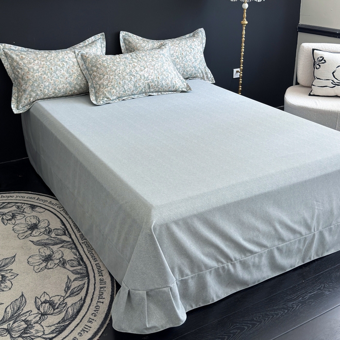 91家纺网 家纺一手货源 找家纺 U品汇 【A类母婴级】加厚全棉纯棉磨毛数码印花四件套生态磨毛100%棉（不是全棉不要钱） 花影绿