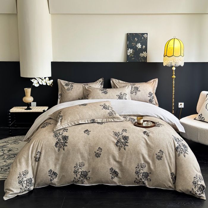 91家纺网 家纺一手货源 找家纺 U品汇 【A类母婴级】加厚全棉纯棉磨毛数码印花四件套生态磨毛100%棉（不是全棉不要钱） 玫瑰恋人