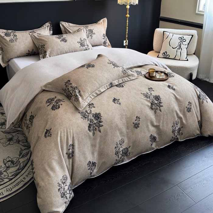 91家纺网 家纺一手货源 找家纺 U品汇 【A类母婴级】加厚全棉纯棉磨毛数码印花四件套生态磨毛100%棉（不是全棉不要钱） 玫瑰恋人