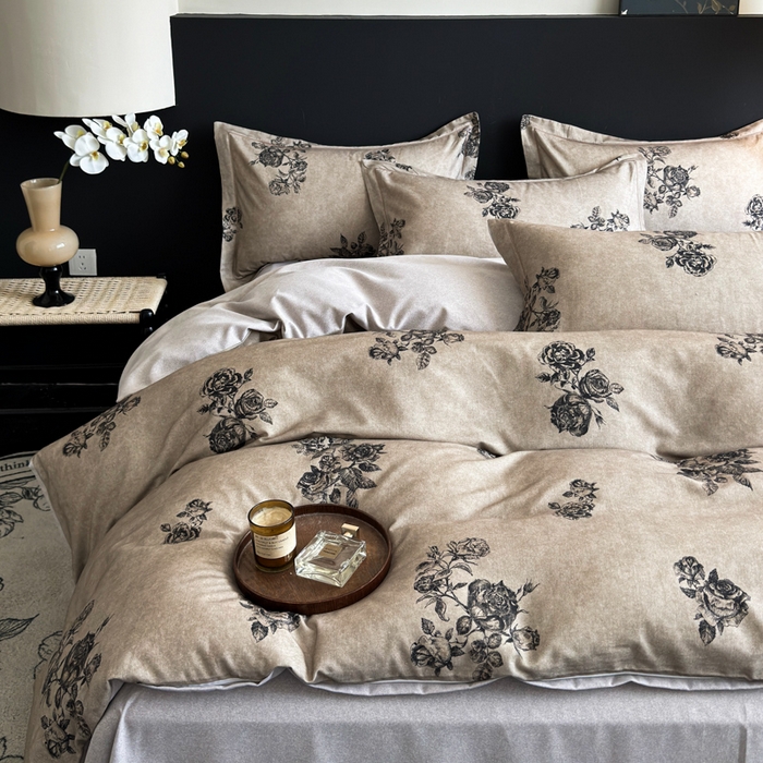 91家纺网 家纺一手货源 找家纺 U品汇 【A类母婴级】加厚全棉纯棉磨毛数码印花四件套生态磨毛100%棉（不是全棉不要钱） 玫瑰恋人