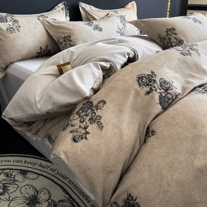 91家纺网 家纺一手货源 找家纺 U品汇 【A类母婴级】加厚全棉纯棉磨毛数码印花四件套生态磨毛100%棉（不是全棉不要钱） 玫瑰恋人