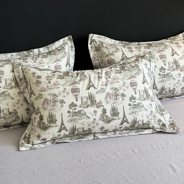 91家纺网 家纺一手货源 找家纺 U品汇 【A类母婴级】加厚全棉纯棉磨毛数码印花四件套生态磨毛100%棉（不是全棉不要钱） 塞纳河畔