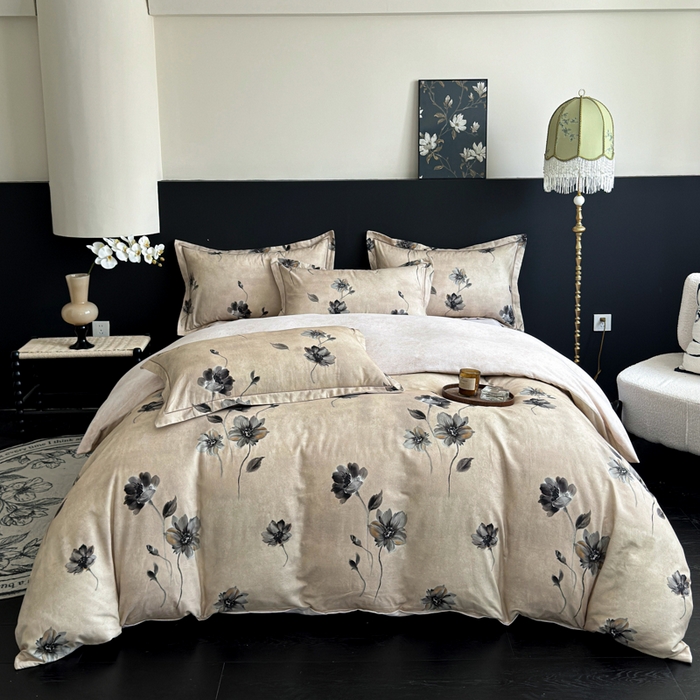 91家纺网 家纺一手货源 找家纺 U品汇 【A类母婴级】加厚全棉纯棉磨毛数码印花四件套生态磨毛100%棉（不是全棉不要钱） 水墨江南