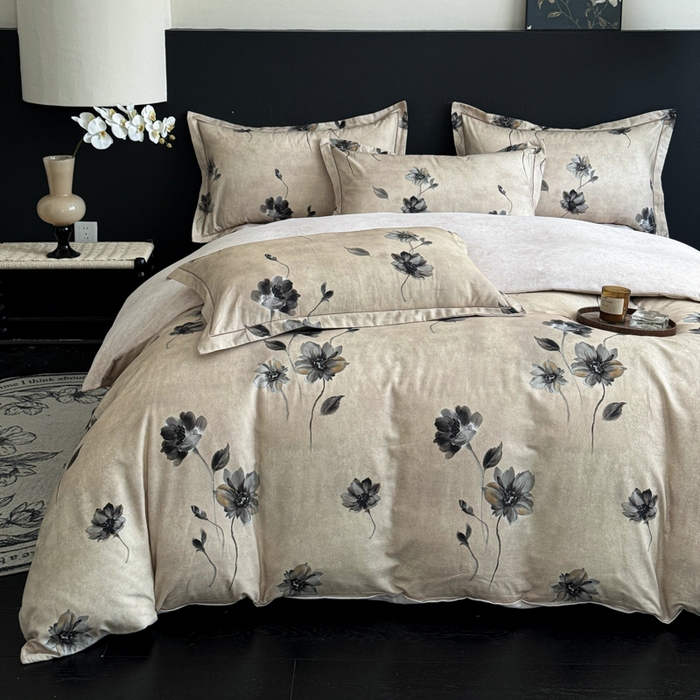 91家纺网 家纺一手货源 找家纺 U品汇 【A类母婴级】加厚全棉纯棉磨毛数码印花四件套生态磨毛100%棉（不是全棉不要钱） 水墨江南