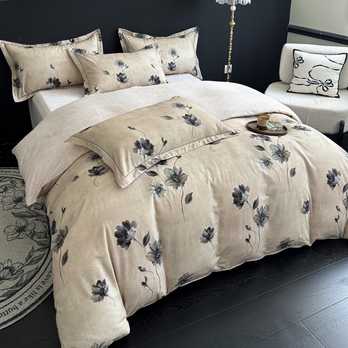 91家纺网 家纺一手货源 找家纺 U品汇 【A类母婴级】加厚全棉纯棉磨毛数码印花四件套生态磨毛100%棉（不是全棉不要钱） 水墨江南