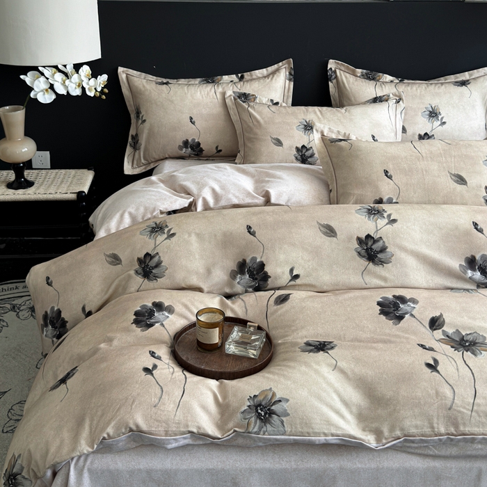 91家纺网 家纺一手货源 找家纺 U品汇 【A类母婴级】加厚全棉纯棉磨毛数码印花四件套生态磨毛100%棉（不是全棉不要钱） 水墨江南