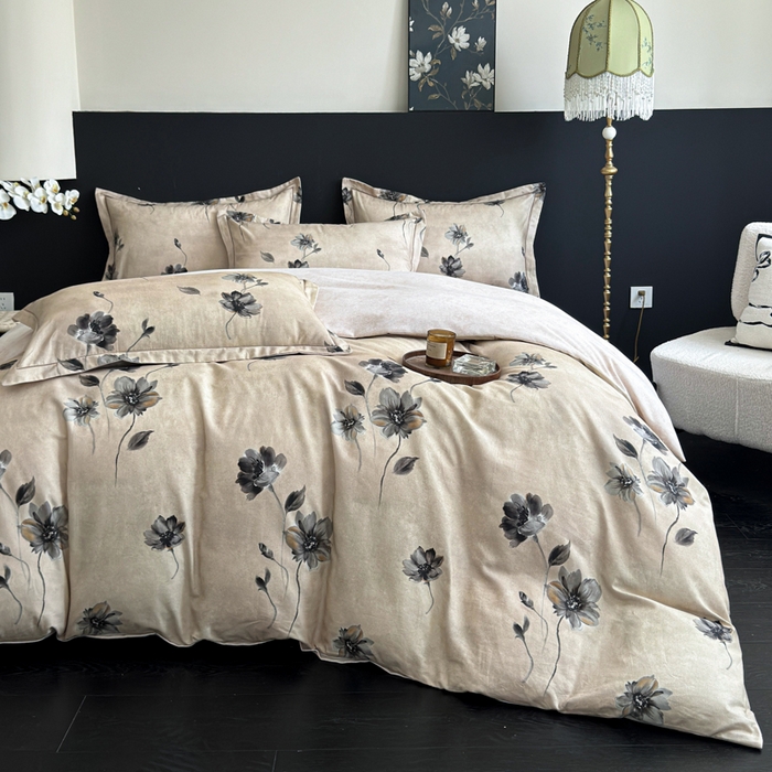 91家纺网 家纺一手货源 找家纺 U品汇 【A类母婴级】加厚全棉纯棉磨毛数码印花四件套生态磨毛100%棉（不是全棉不要钱） 水墨江南