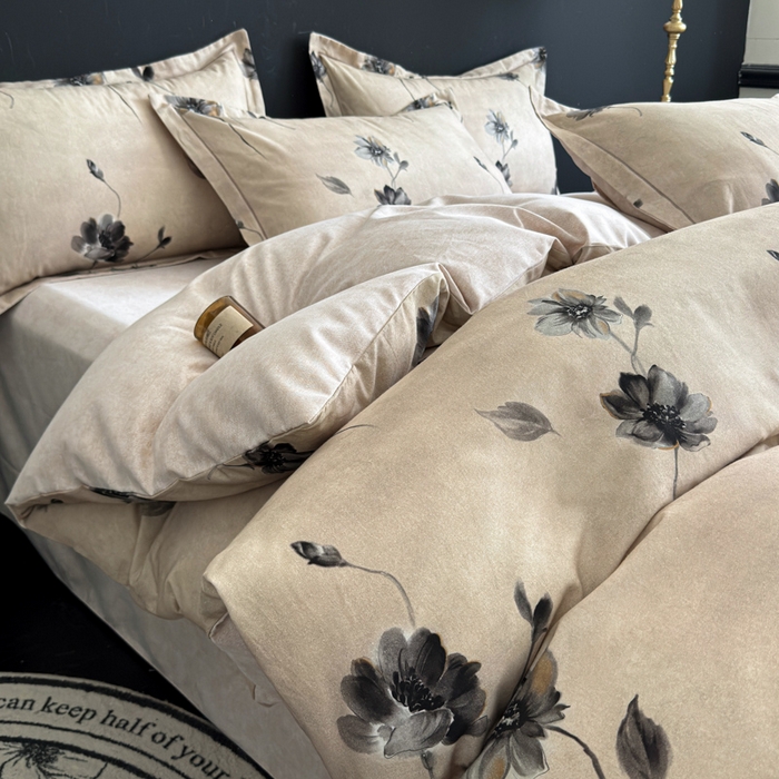 91家纺网 家纺一手货源 找家纺 U品汇 【A类母婴级】加厚全棉纯棉磨毛数码印花四件套生态磨毛100%棉（不是全棉不要钱） 水墨江南