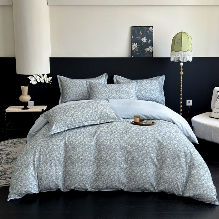 91家纺网 家纺一手货源 找家纺 U品汇 【A类母婴级】加厚全棉纯棉磨毛数码印花四件套生态磨毛100%棉（不是全棉不要钱） 邂逅兰