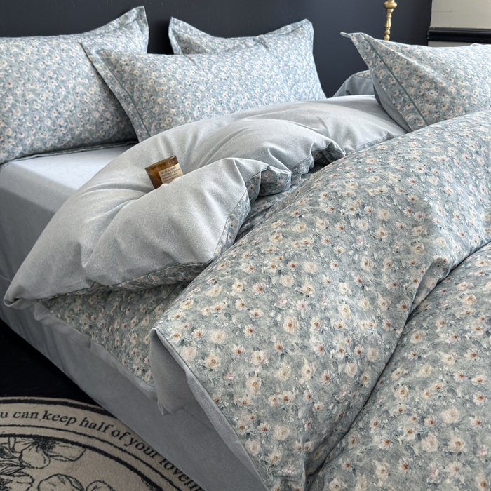 91家纺网 家纺一手货源 找家纺 U品汇 【A类母婴级】加厚全棉纯棉磨毛数码印花四件套生态磨毛100%棉（不是全棉不要钱） 邂逅兰