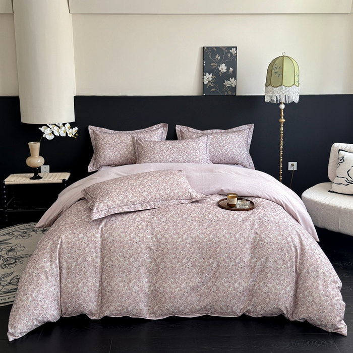 91家纺网 家纺一手货源 找家纺 U品汇 【A类母婴级】加厚全棉纯棉磨毛数码印花四件套生态磨毛100%棉（不是全棉不要钱） 邂逅紫